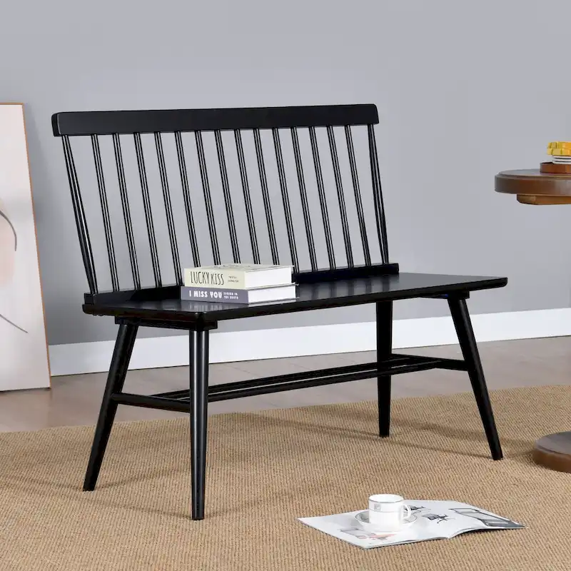 Entryway 40L Solid Wood Dining Bench with Spindle Back