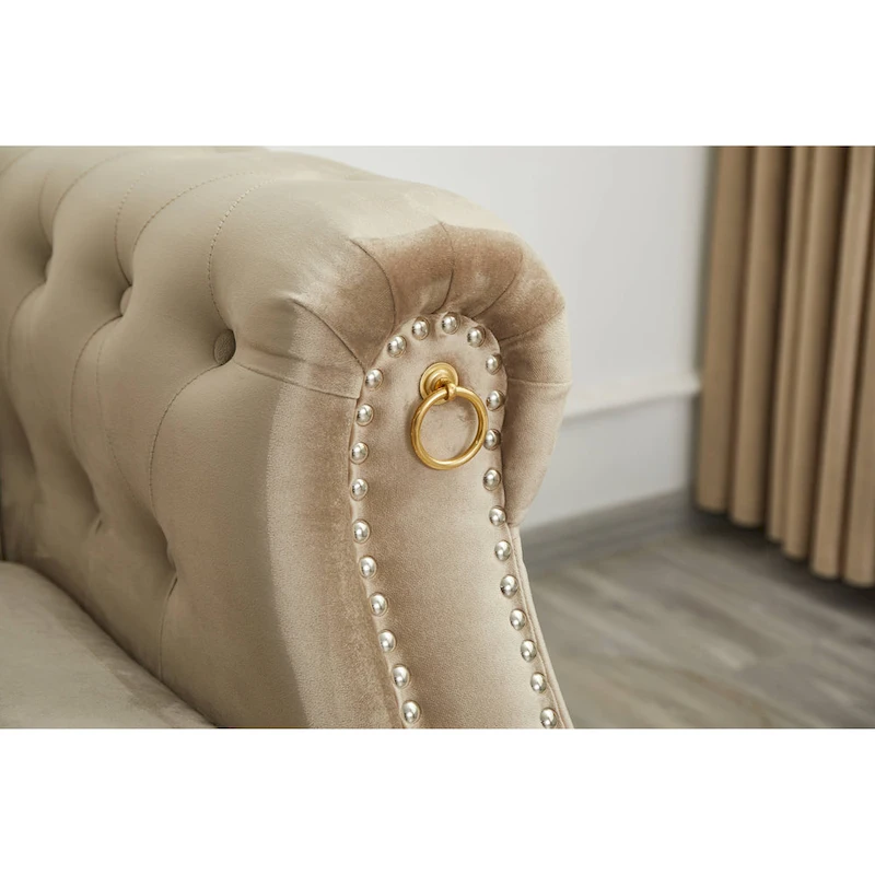 35 D x 85 W x 30.3 H Velvet Chesterfield Button-tufted Sofa