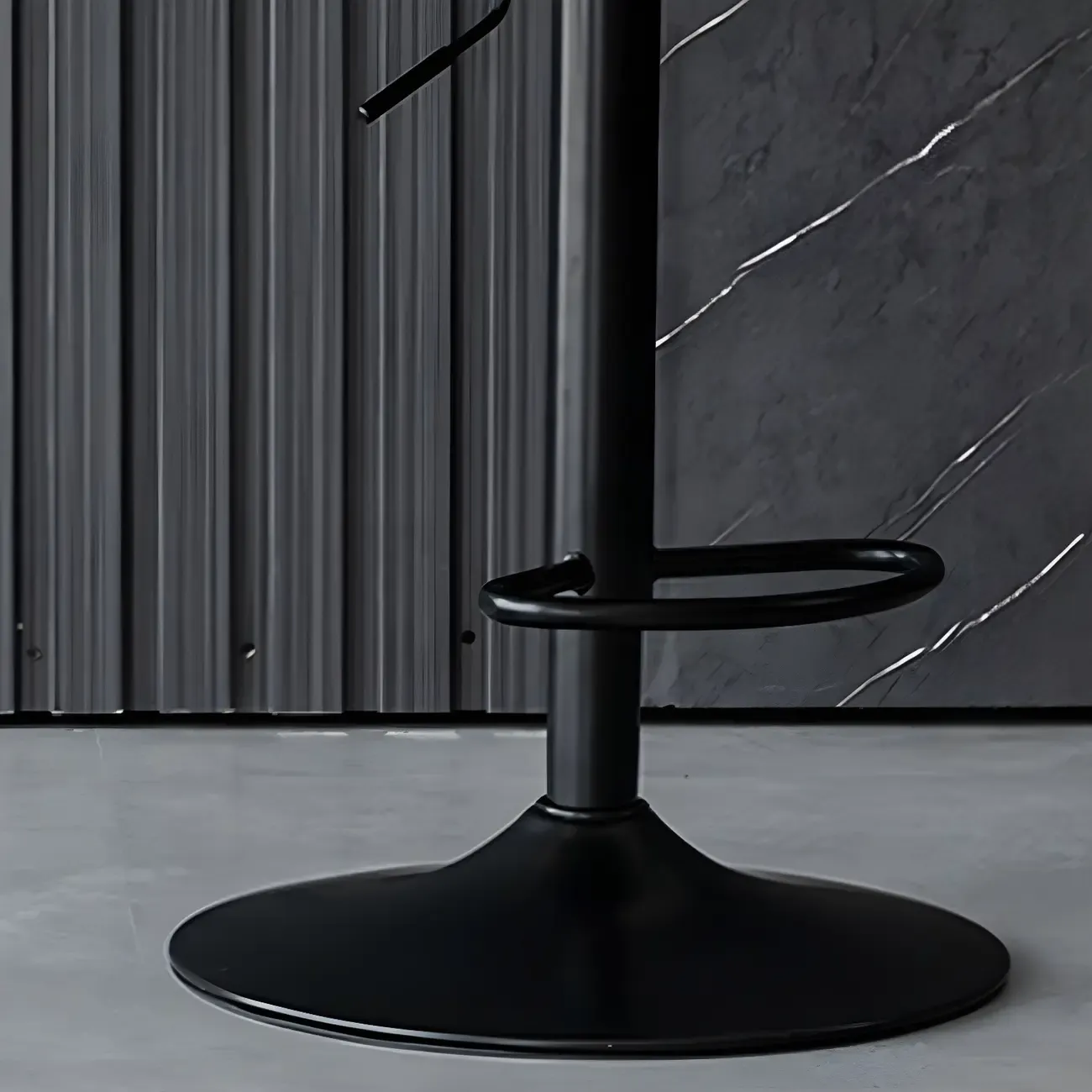 Adjustable Height Bucket Swivel Leather Bar Stool with Back