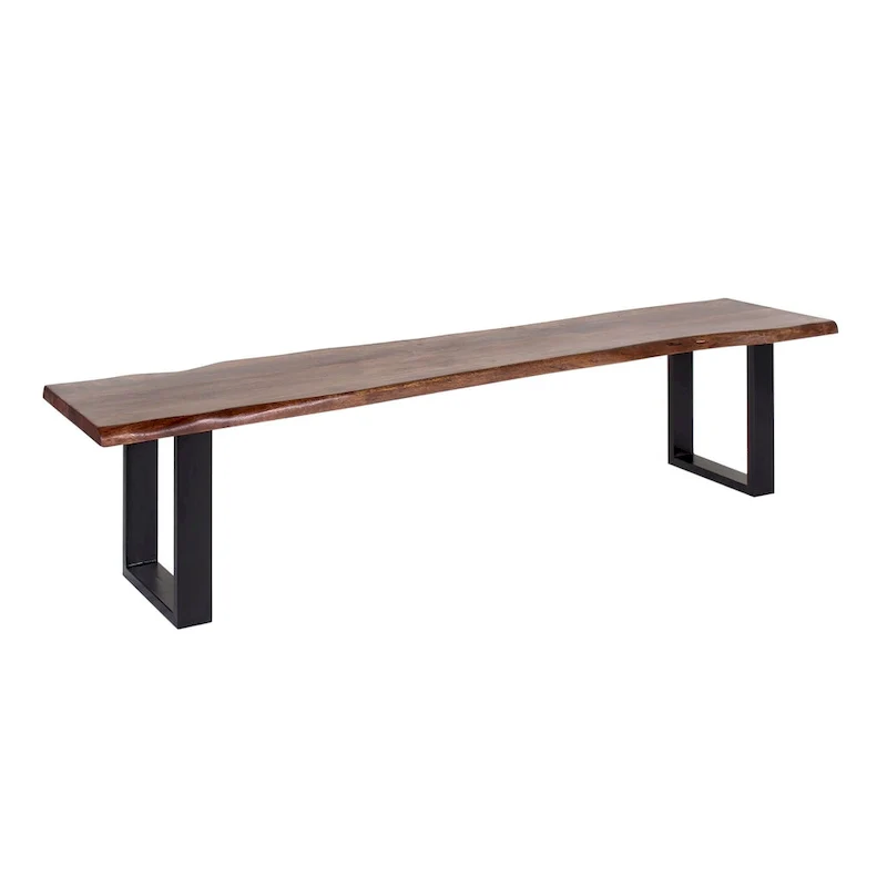 Jessore Handmade Live Edge Acacia Wood & Iron Dining Bench