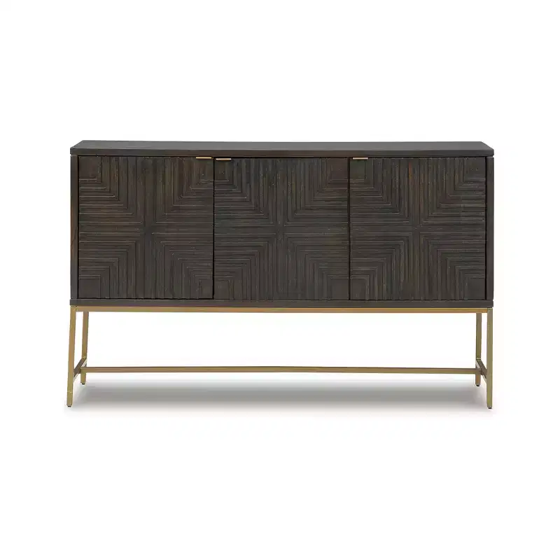 Signature Design by Ashley Contemporary Elinmore Accent Cabinet Brown/Gold Finish