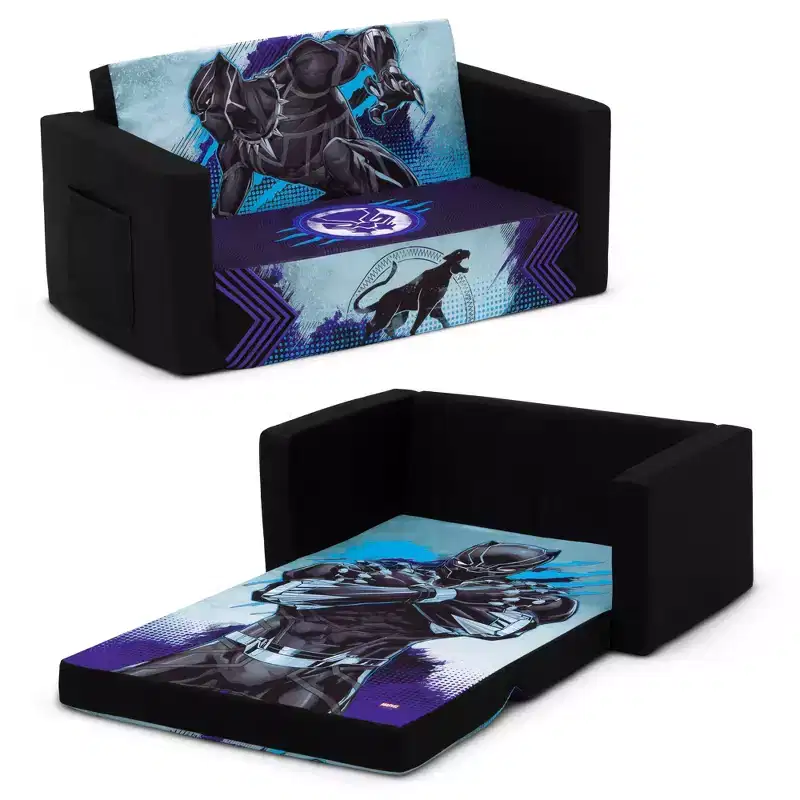 Delta Children Black Panther Cozee Flip-Out Sofa to Lounger
