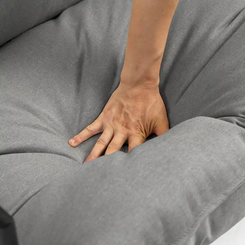 Metal Framed Accent Chair Sling Armchair with Bag Cushion