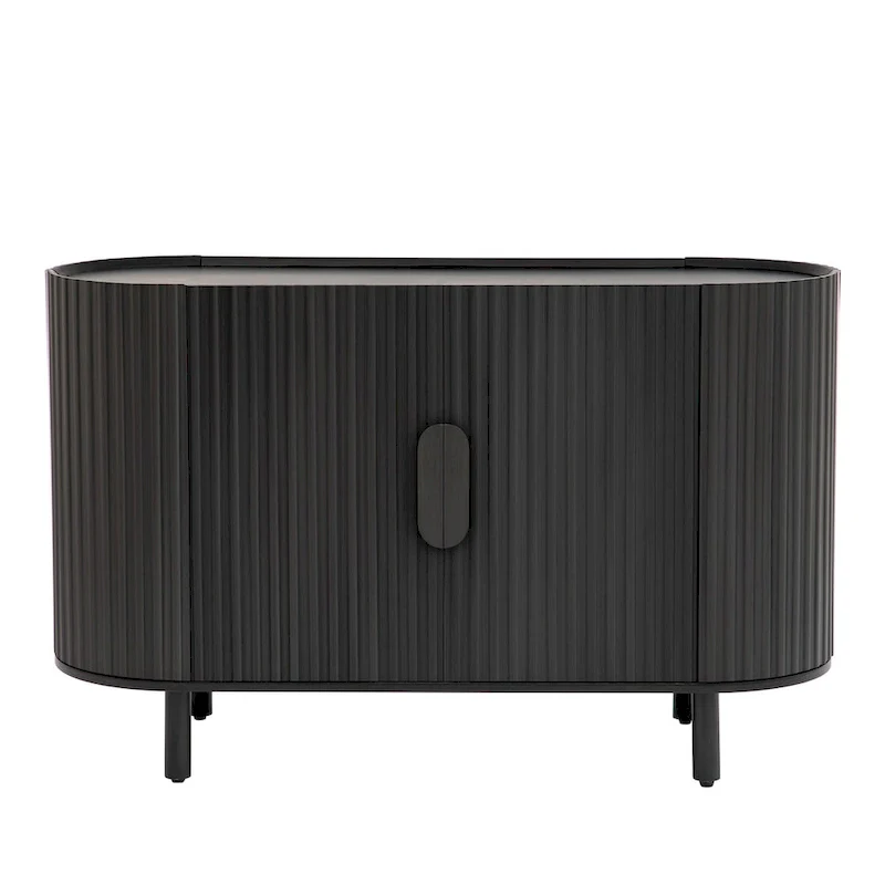 Curved Design Light Luxury Sideboard with Adjustable Shelves