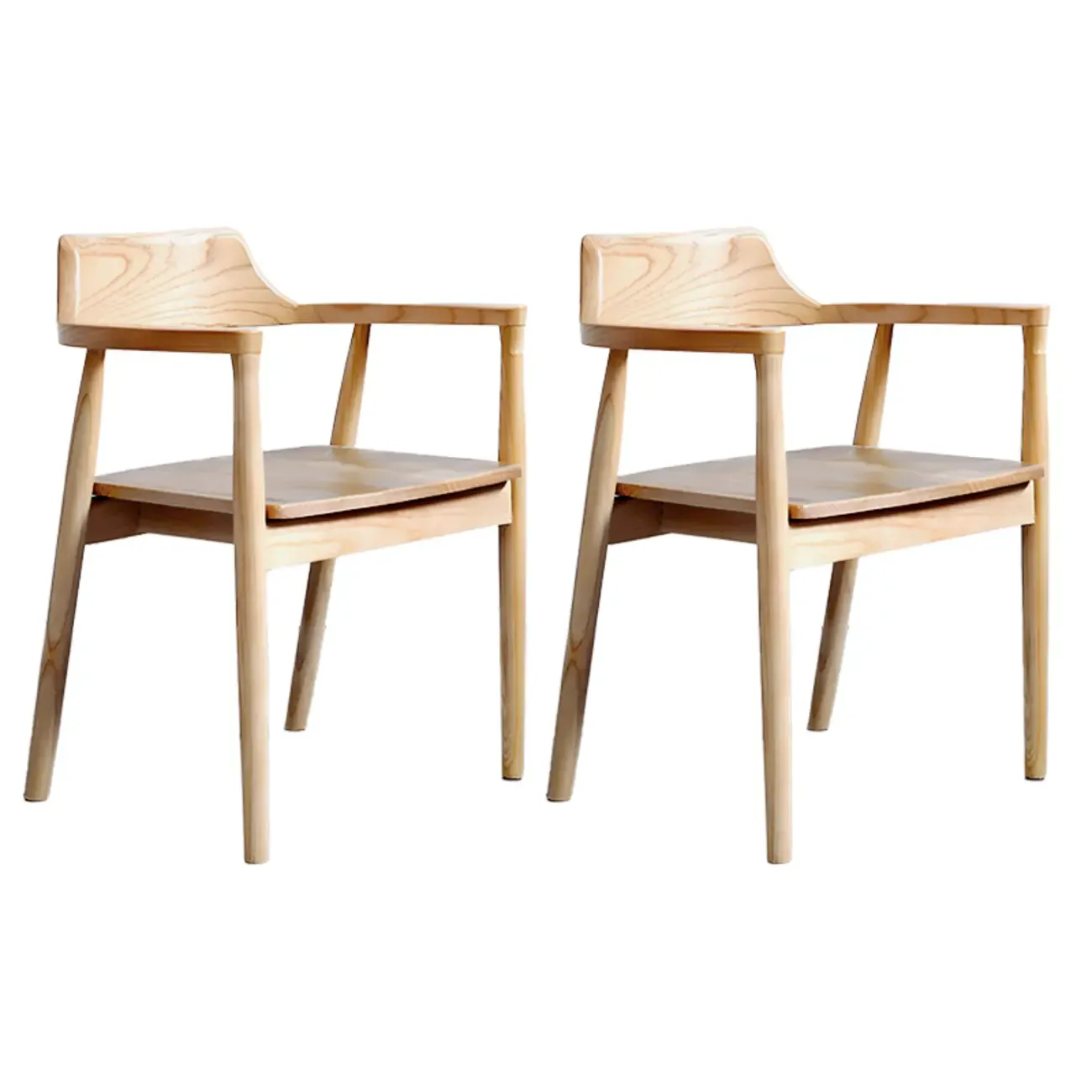 Mid Century Solid Wood Dining Chair Set of 2