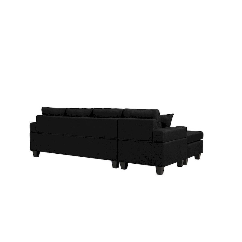 Living room sofa with convertible chaise longue