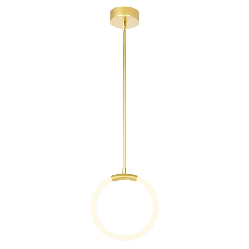 Hoops 1 Light LED Pendant With Satin Gold Finish - Satin Gold