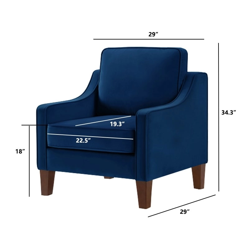 Modern Velvet Upholstered Accent Chair Single Sofa Armchair