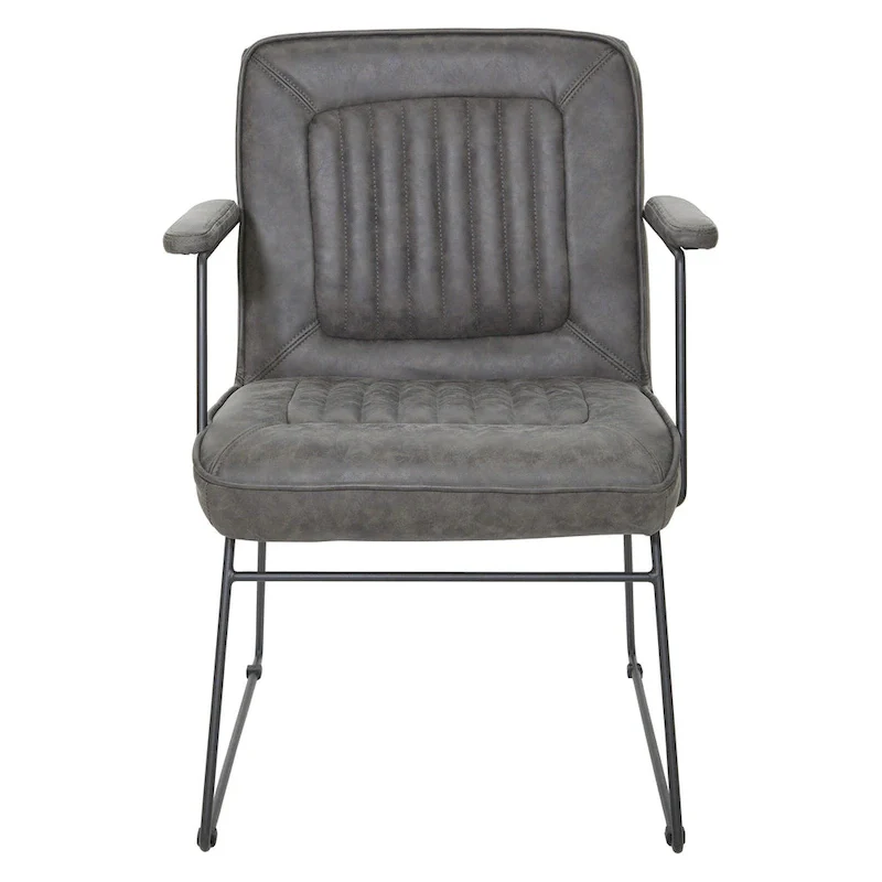Teigen Faux Leather Chair with Sled Base