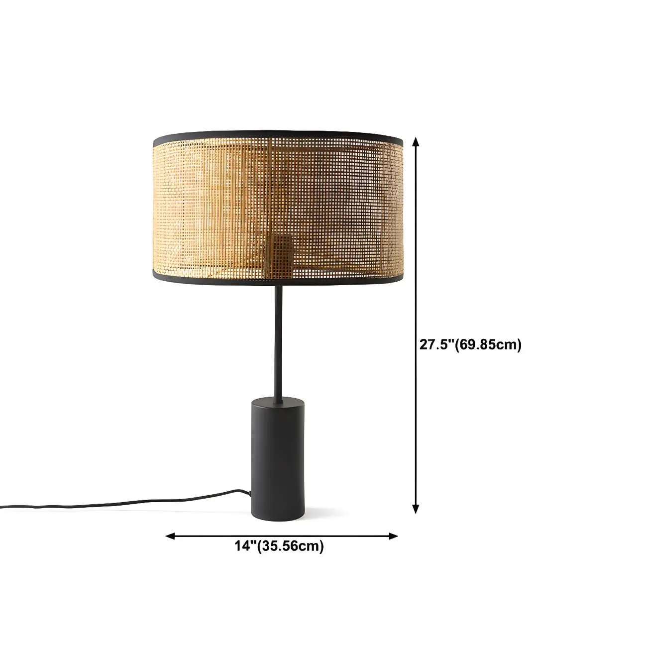 Brown Rarran Metal Drum-Shaped LED Table Lamp
