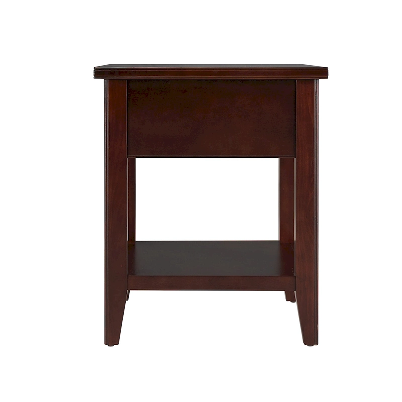 Laurent 20 in. Solid Wood End Table with Shelf and Drawer