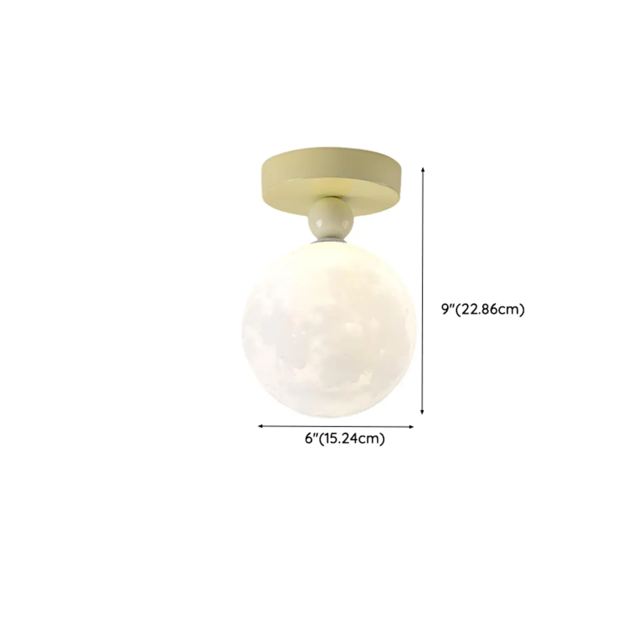 Stylish Pumpkin Semi Flush Ceiling Light with Resin Shade