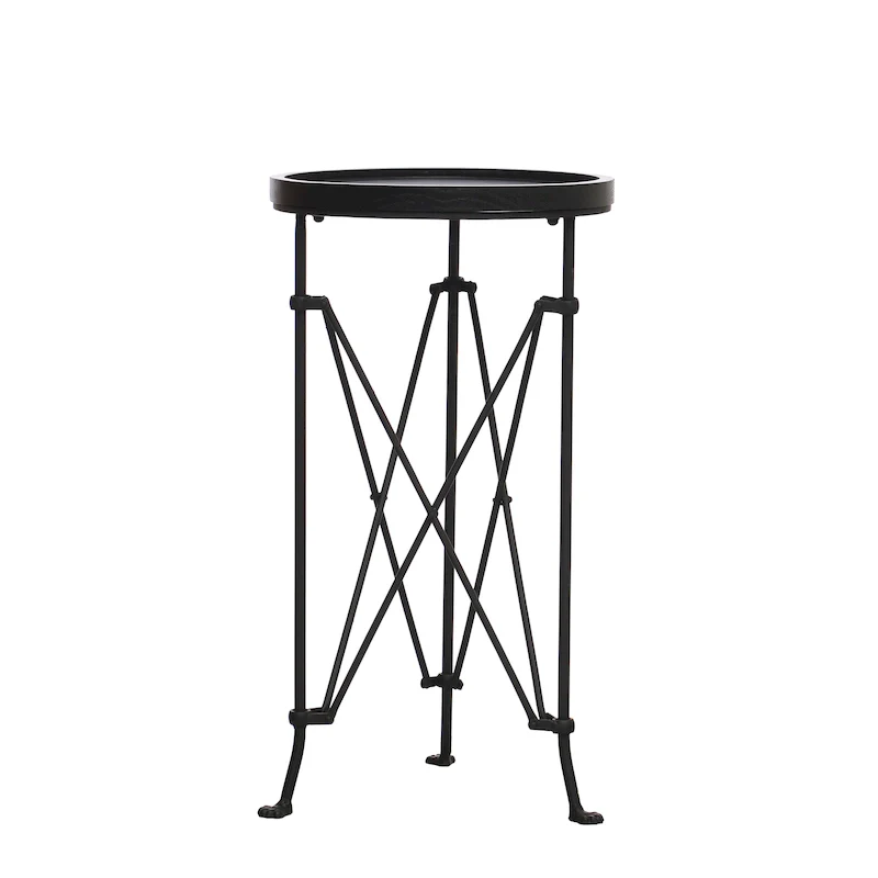 Round Metal Side Table with Claw Feet