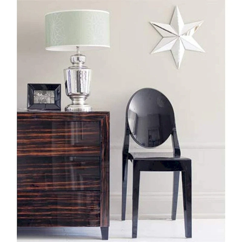 Stackable Mid Century Modern Crystal Clear Side Chairs Dining Living Room Transparent No Arms Accent Desk