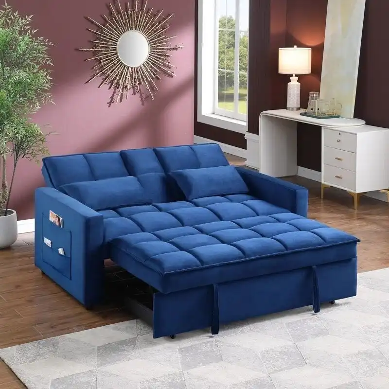 66.25  Velvet Sofa - 66.25  W X 34  D
