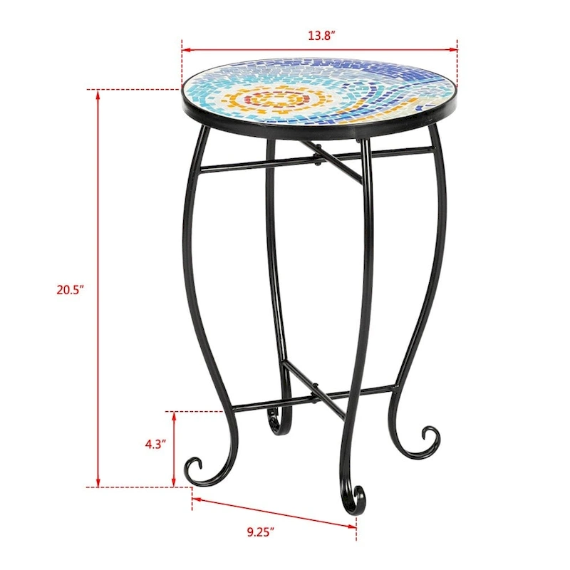 Cement Round Mosaic Bistro Table Coffee Table