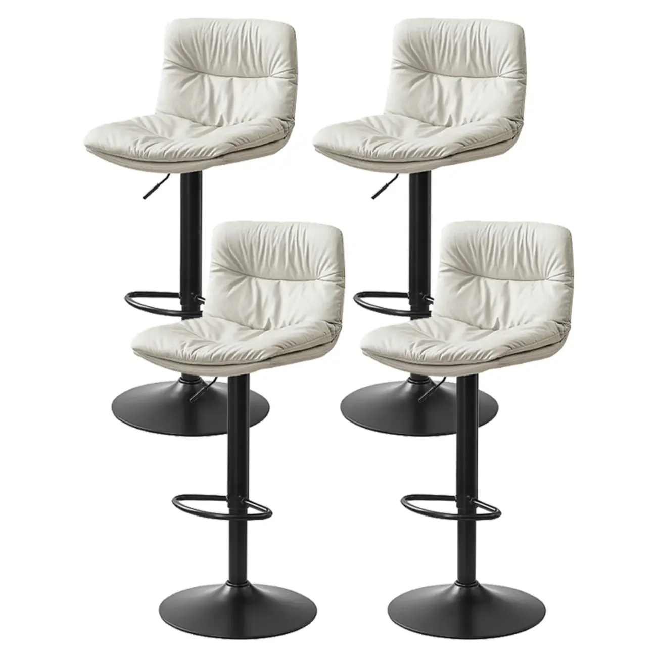 Modern Leather Saddle Swivel Adjustable Bar Stool
