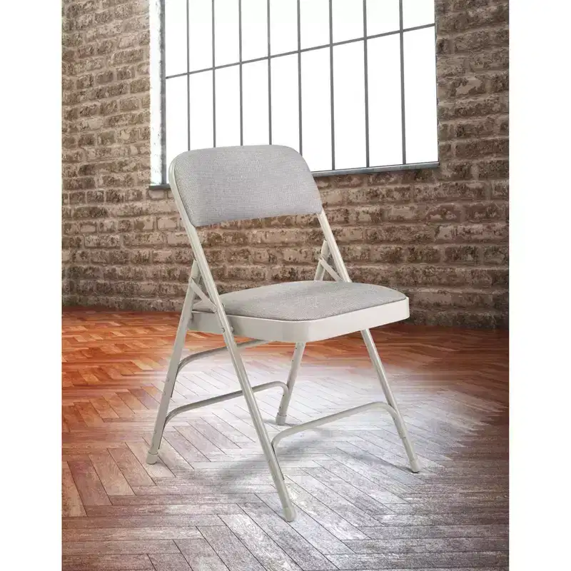 Set of 4 Deluxe Fabric Padded Triple Brace Folding Chairs - Hampden Furnishings