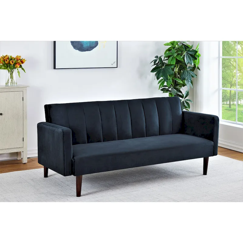 Container Furniture Srtip Convertible Velvet Sofa Bed
