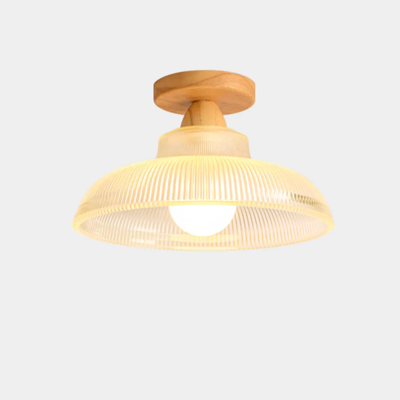 Modern LED Semi-Flush Ceiling Light with Clear Shade