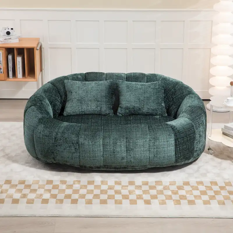 Emerald Modern 59 Chenille Loveseat Chaise Lounge Chair