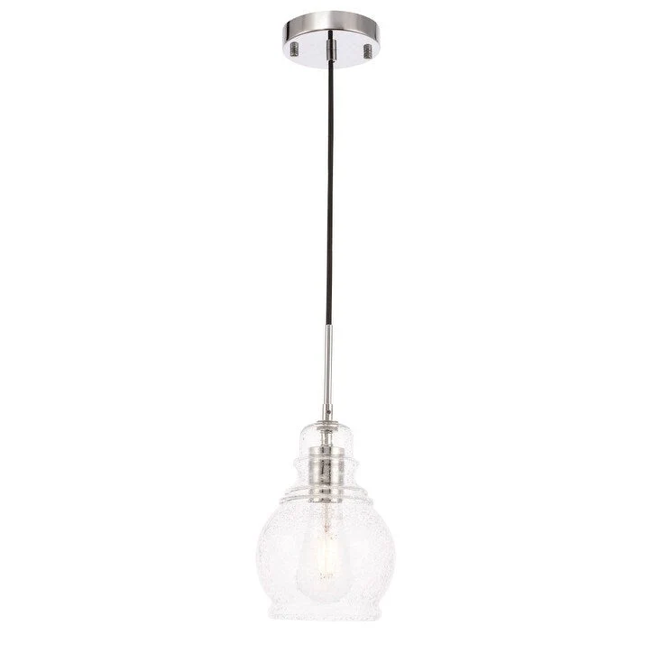 Adelee 6.25-Inch 1-Light Clear Seeded Glass Pendant