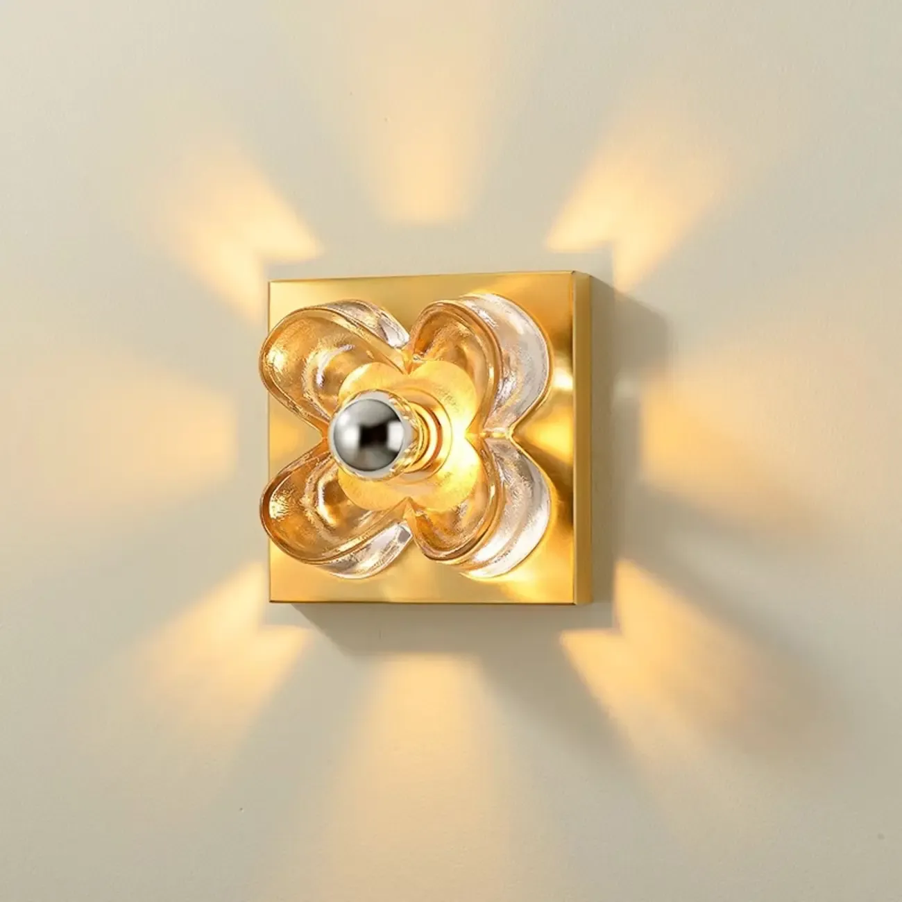 Modern Elegant Glass LED Vanity Light with Flower Design