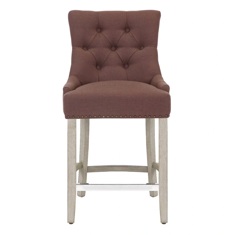 Upholstered Button Tufted Counter Bar Stool