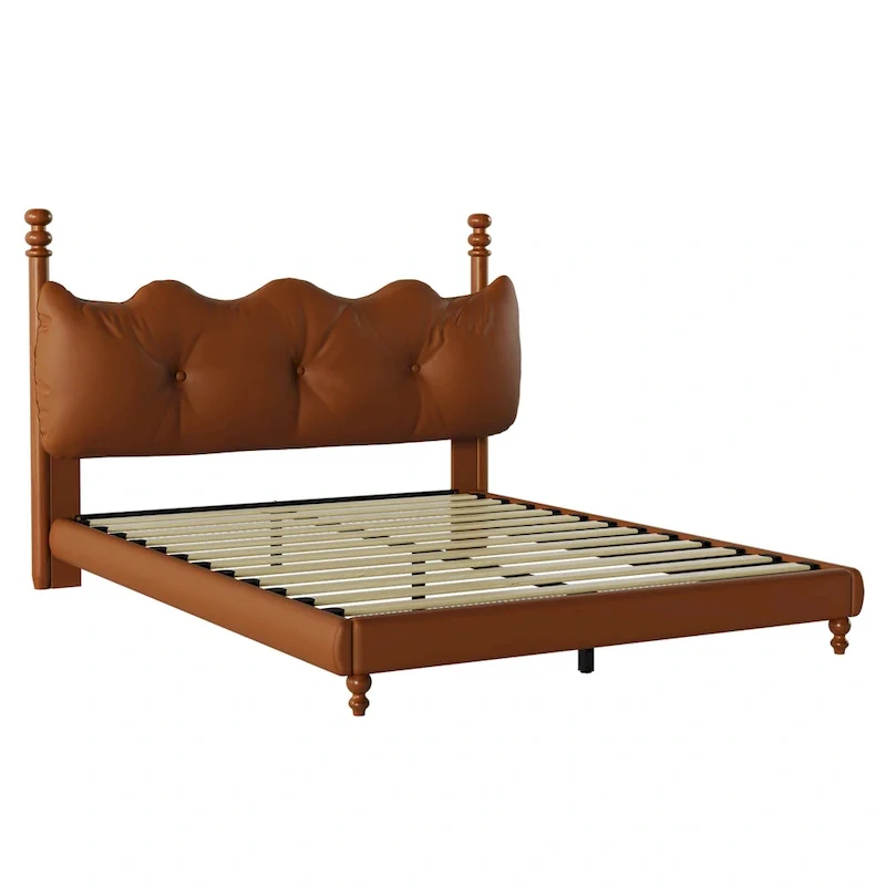 Luxury Upholstered PU Leather Bed