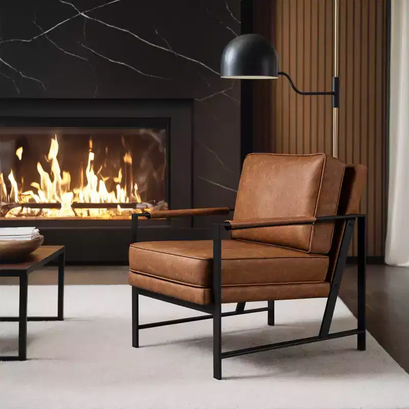 Yaheetech Retro Upholstered Accent Chair Arm Chair