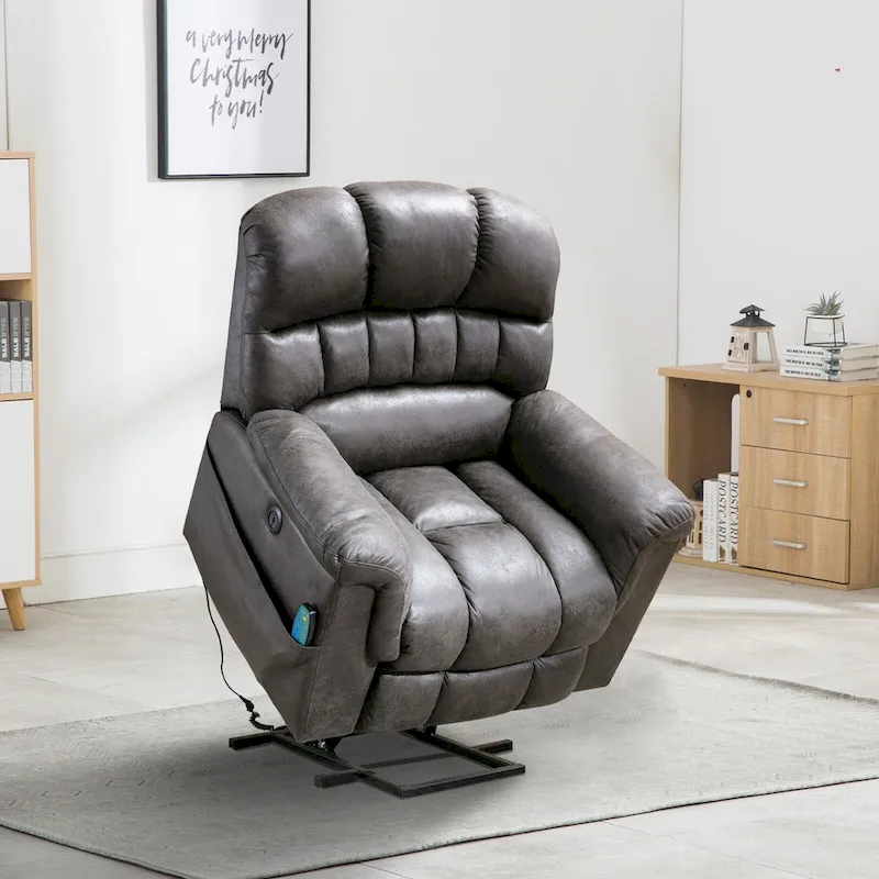Ebello Microsuede Power Lift Recliner Sofa with Massage Chair