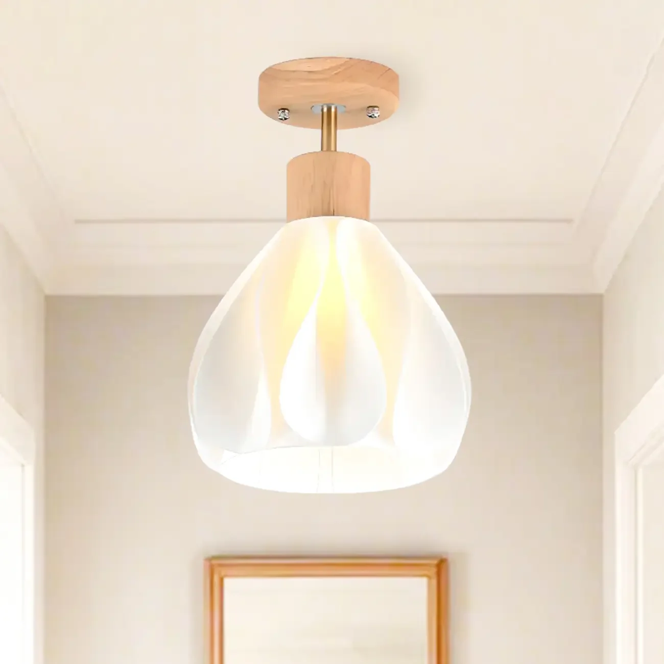Natural Finish Coninal Ceiling Light for Indoor Spaces