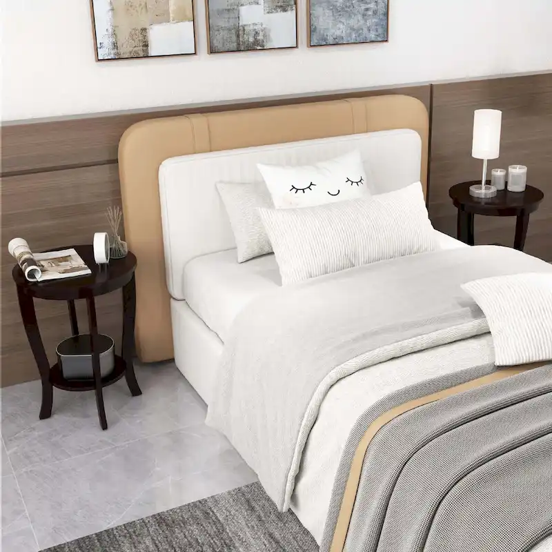 Costway 2 PCS 2-Tier End Table 18 Round Compact Sofa Side Nightstand - See Details