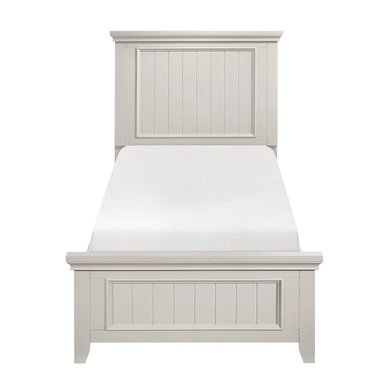Classic White Finish 3pc Bedroom Set Bed and Two Nightstands