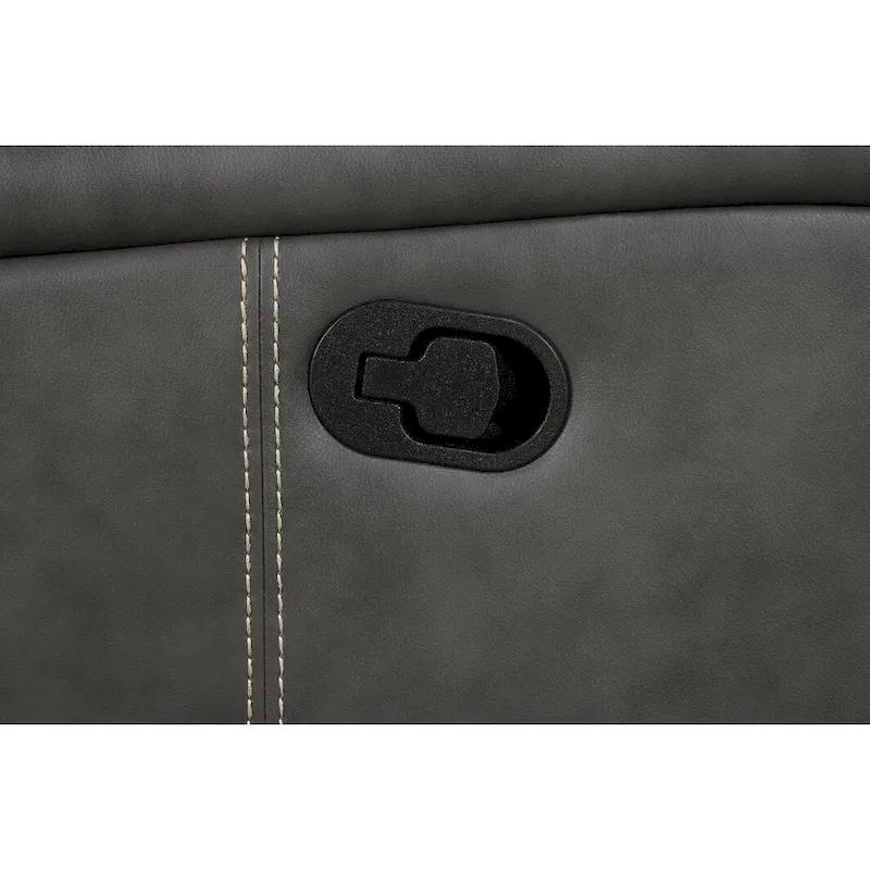 Grey Motion Reclining Loveseat with Console