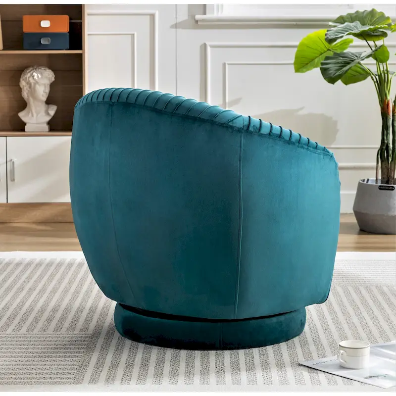 Small Milvo Velvet Swivel Barrel Chair