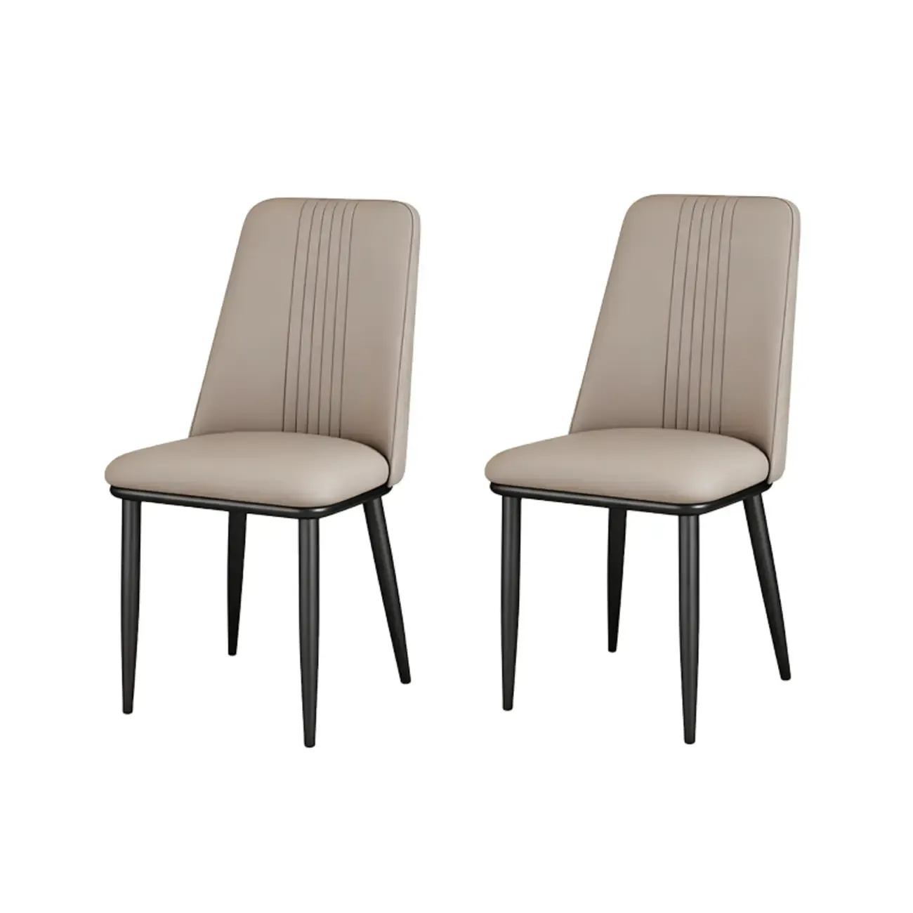 Modern Faux Leather Metal Frame Dining Chair Set of 2