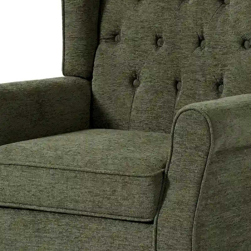 Button-Tufted Accent Club Chair Wingback Armchair Set of 2