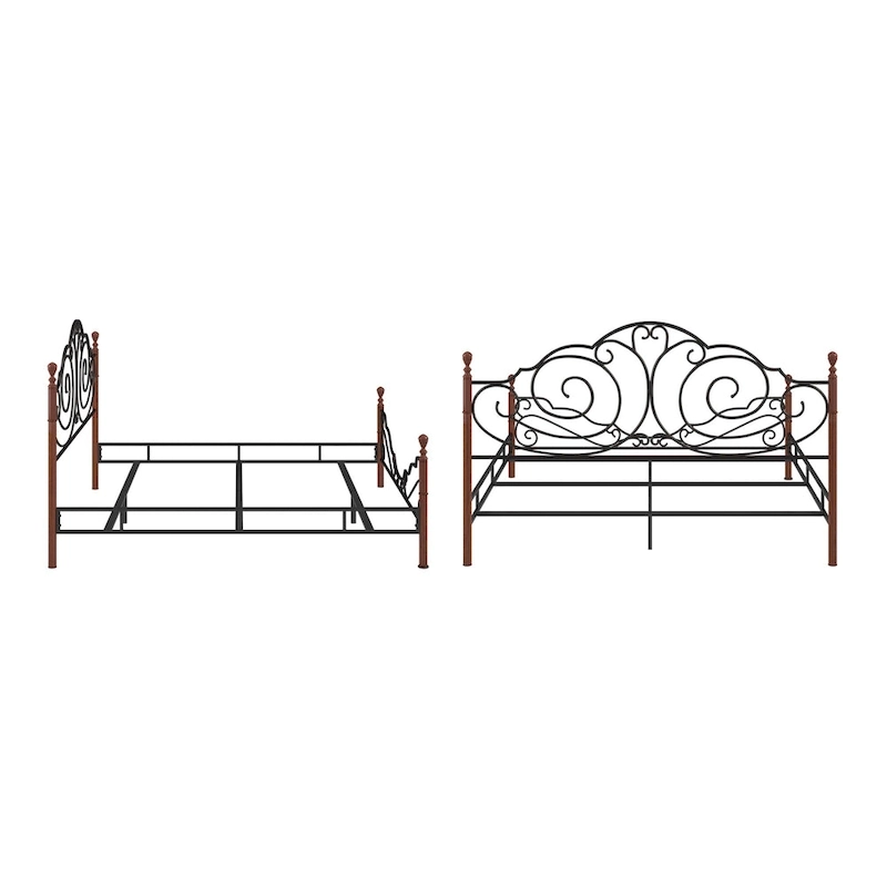 Cesky Graceful Scroll Bronze Metal Bed