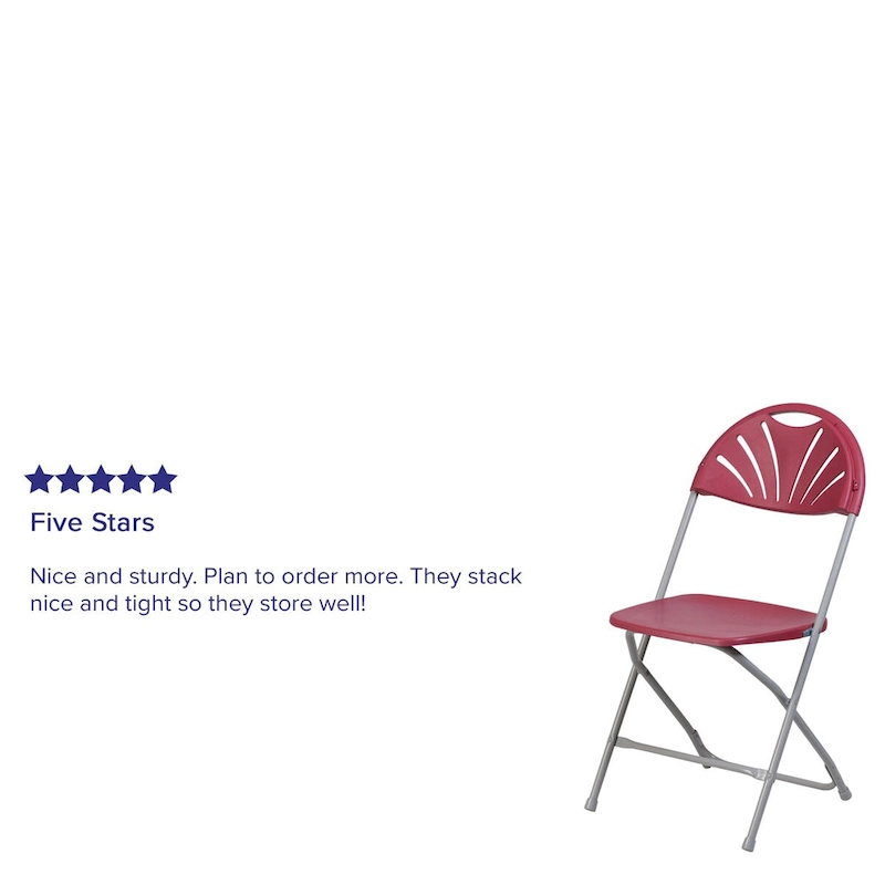 650 lb. Capacity Plastic Fan Back Folding Chair