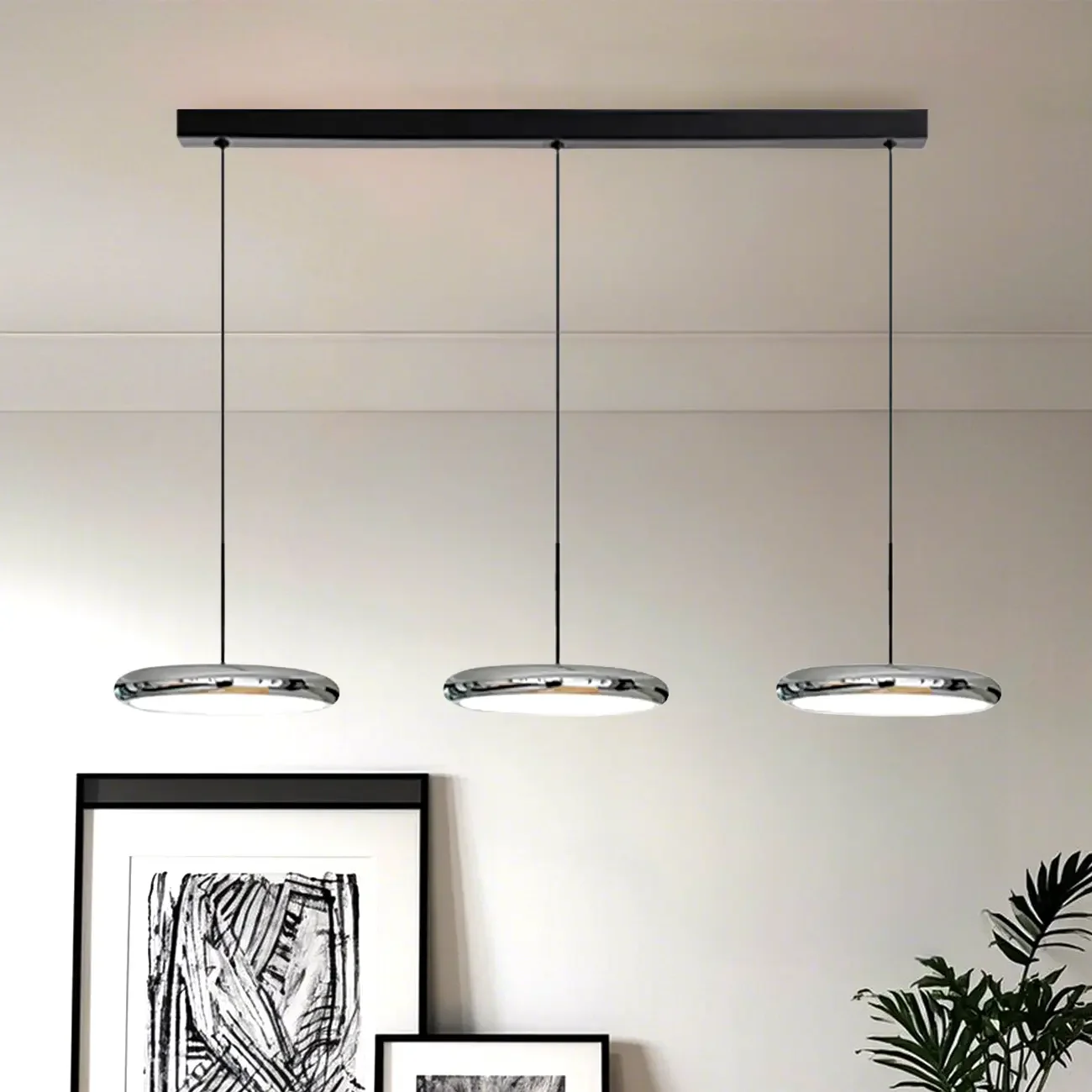 3 Light Metal Round Shape Modern Island Pendant Light