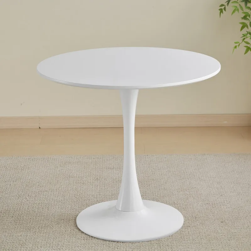 Round Dining table Modern kitchen table 31.5-inch tulip design with pedestal, medieval casual table seating 2 to 4 people
