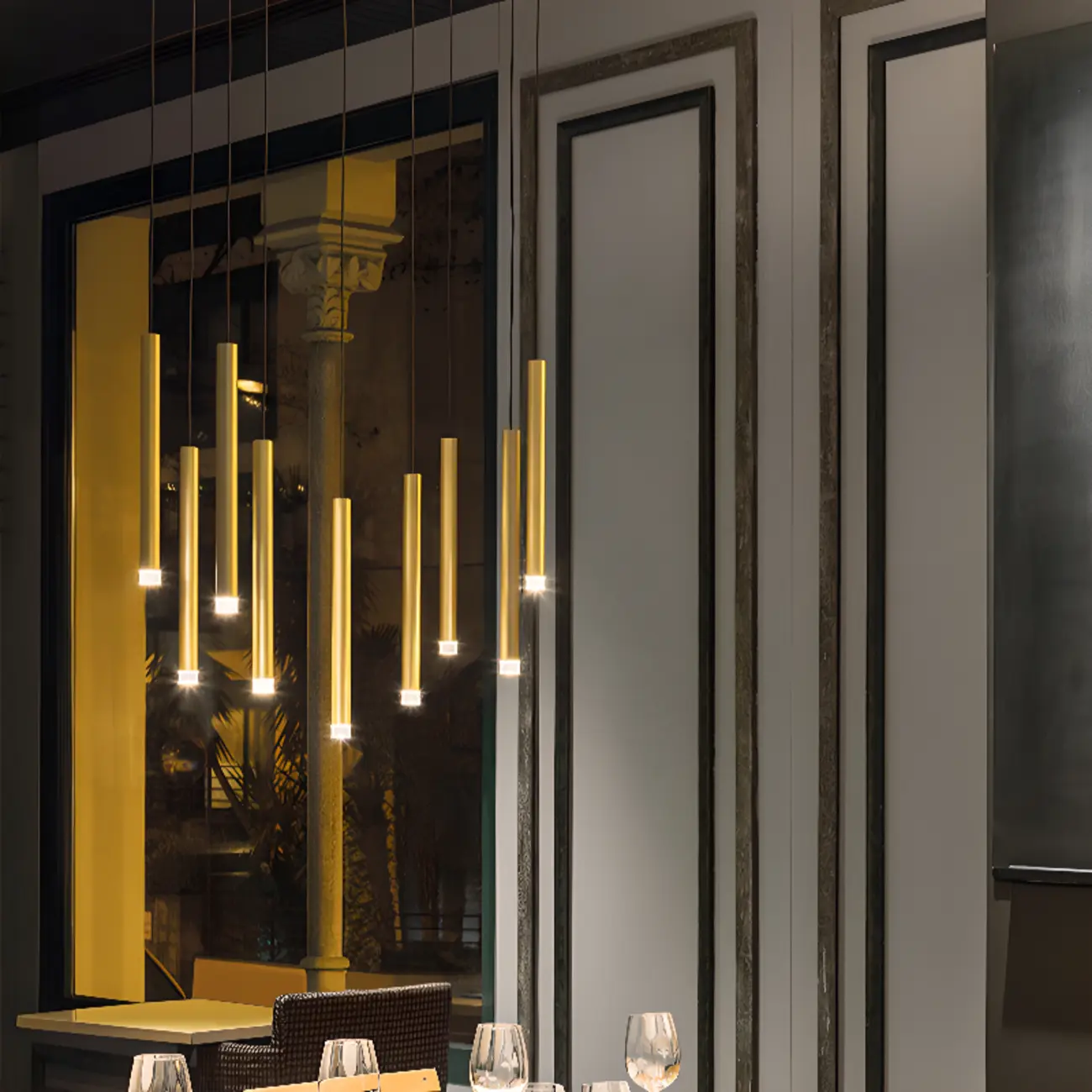 Modern Gold Metal Acrylic Geometry LED Pendant Light