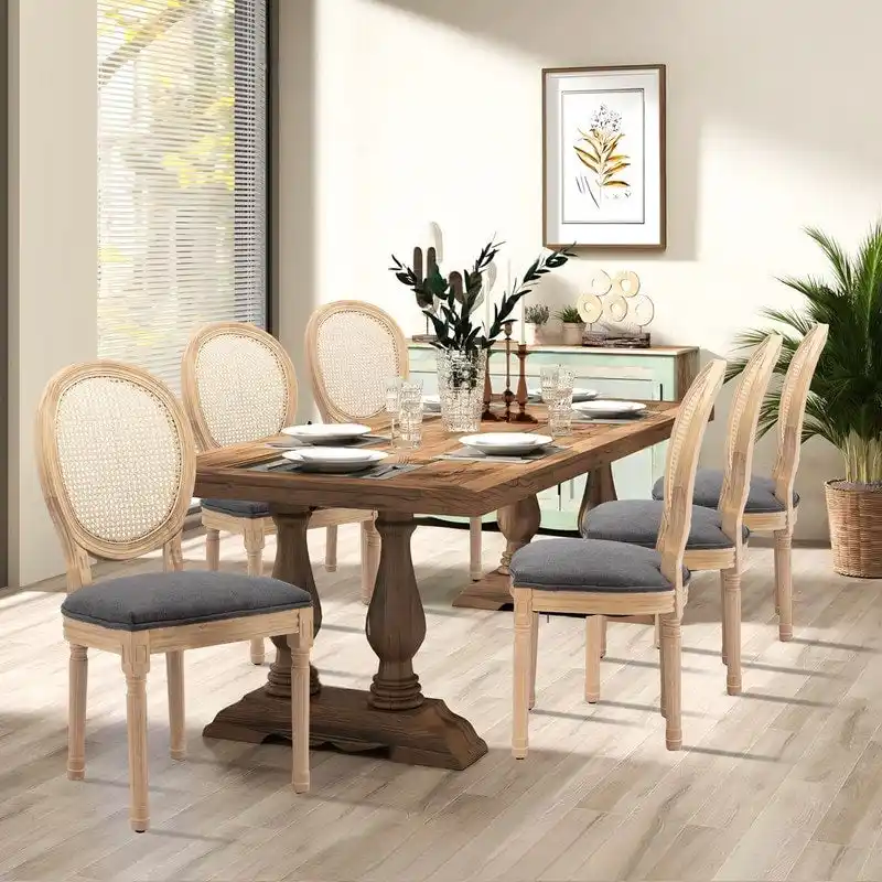 French Dining Chair with Nailhead Trim Set of 6