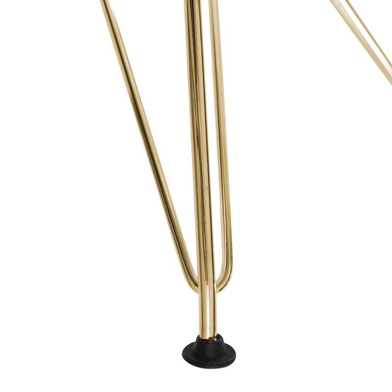 Cresco Plastic Dining Side Chair with Eiffel Base in Gold Set of 2 by LeisureMod