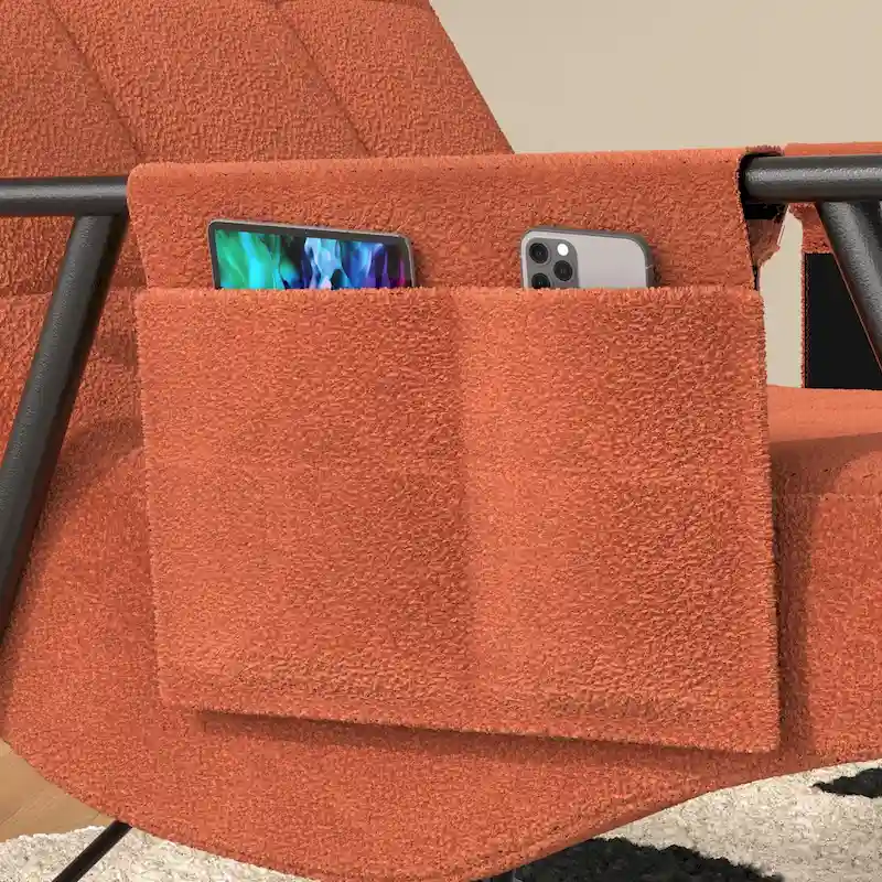 Adjustable Rocking Chair, Nursery Glider Chair with Adjustable High Back and Foot Rest