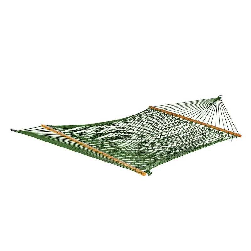 Bliss Hammocks BH-410BK 60  Wide Cotton Rope Hammock w/ Spreader Bar, S Hooks, & Chains