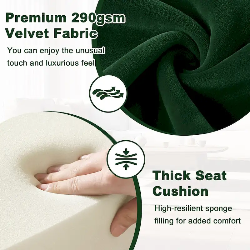 Tufted Velvet Accent Chair Upholstered Living Room Side Chair - 27.6 W x 28 D x 31.3 H