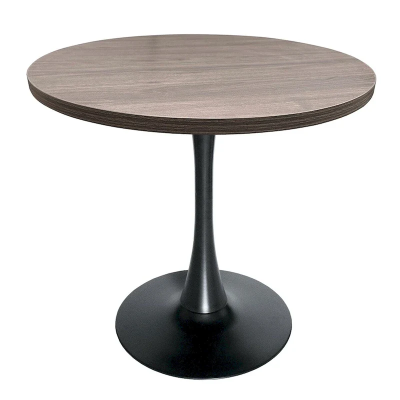 Bristol 36 Round Dining Table for 4 with MDF Top and Sleek Black Iron Base for Kitchen & Dining Room