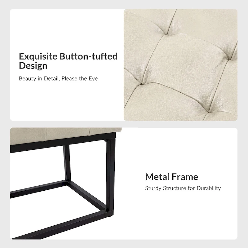 Alicia Classic Genuine Leather Durable Easy Suitable Bedroom Bench by HULALA HOME